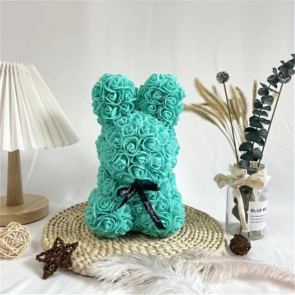 ADORABLE ROSE BUNNY - Une Peluche Éternelle en Fleurs pour des Moments Magiques !