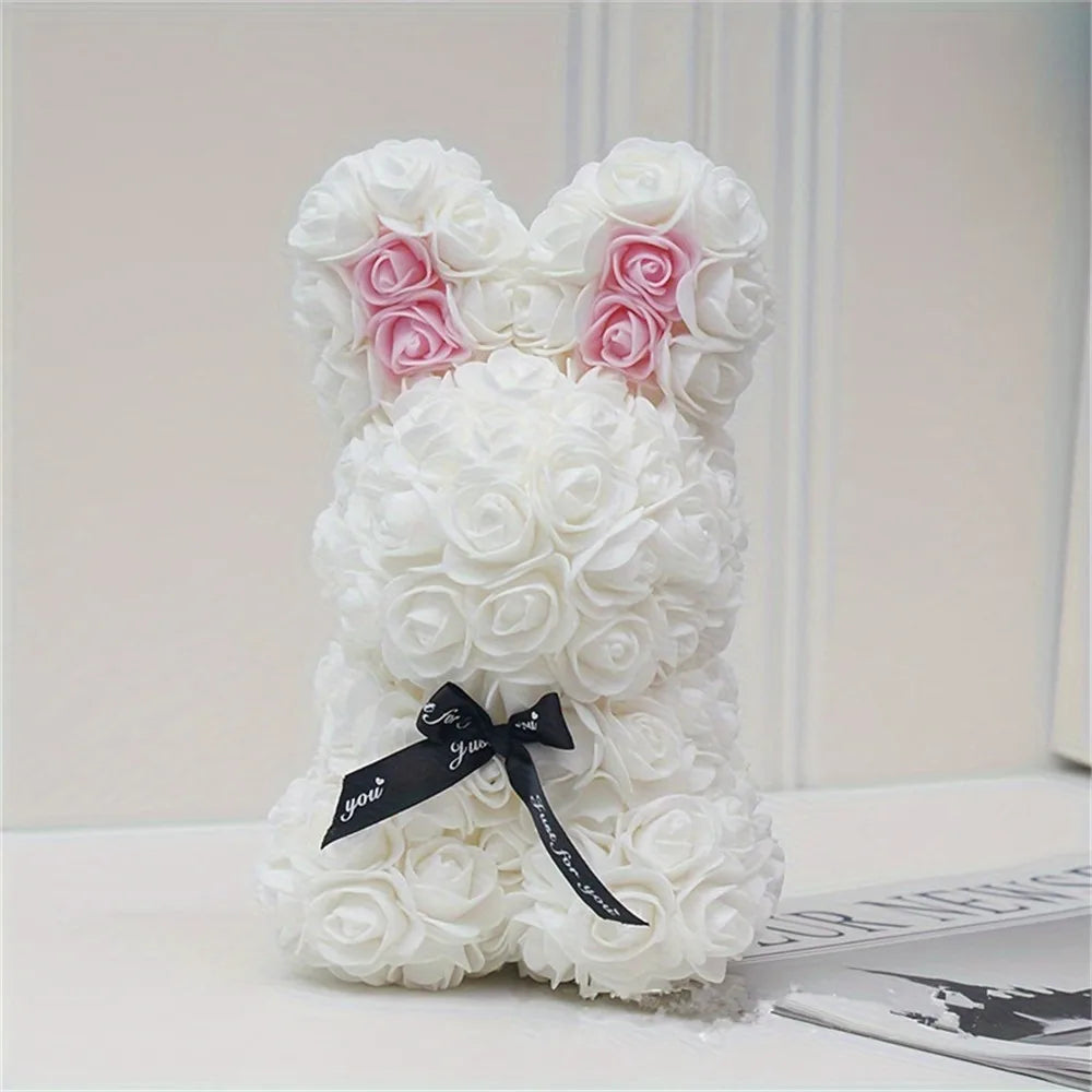 ADORABLE ROSE BUNNY - Une Peluche Éternelle en Fleurs pour des Moments Magiques !