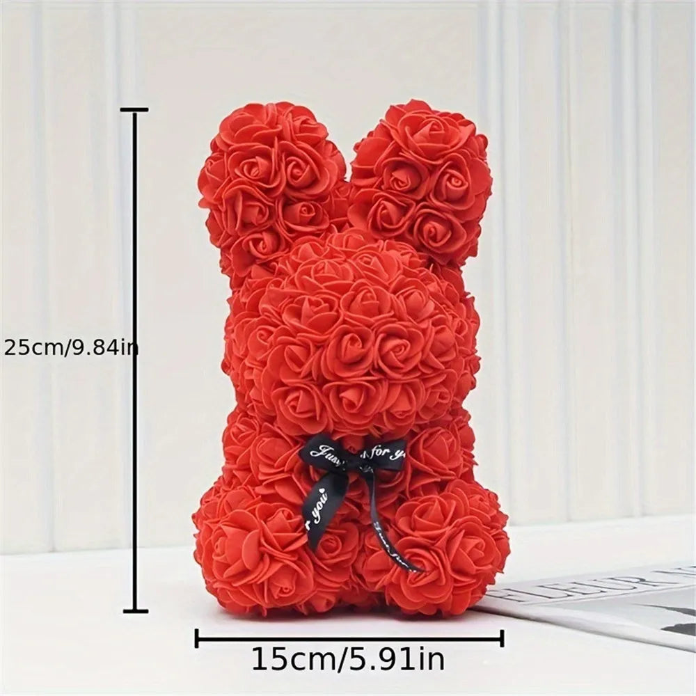 ADORABLE ROSE BUNNY - Une Peluche Éternelle en Fleurs pour des Moments Magiques !