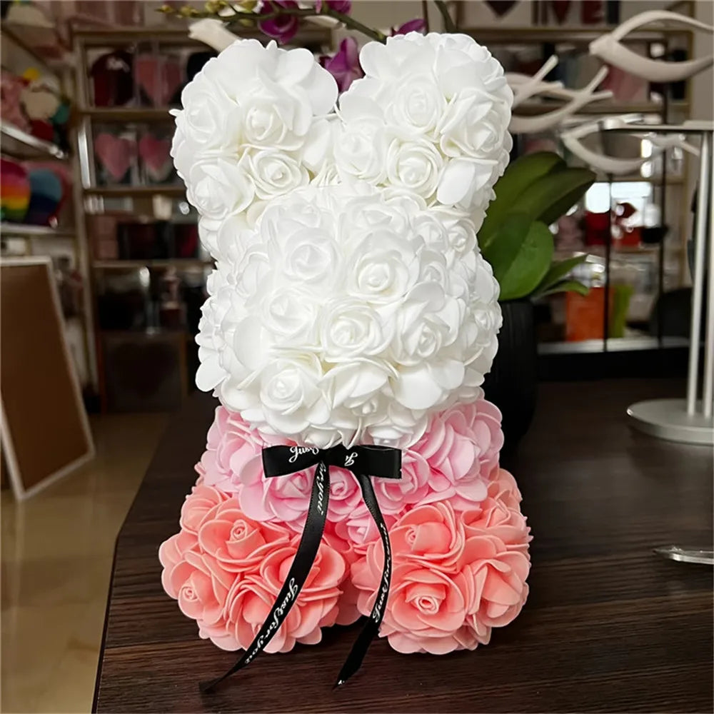 ADORABLE ROSE BUNNY - Une Peluche Éternelle en Fleurs pour des Moments Magiques !