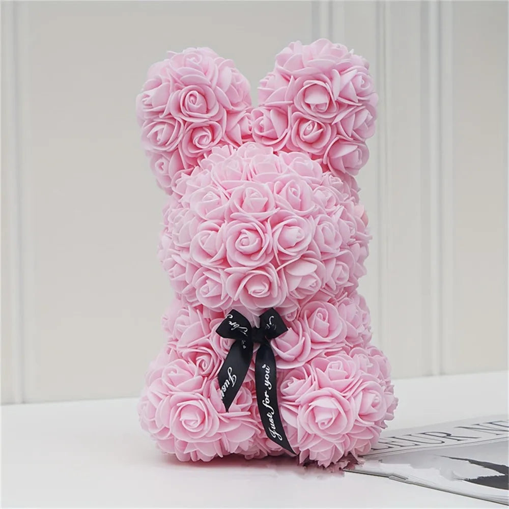 ADORABLE ROSE BUNNY - Une Peluche Éternelle en Fleurs pour des Moments Magiques !