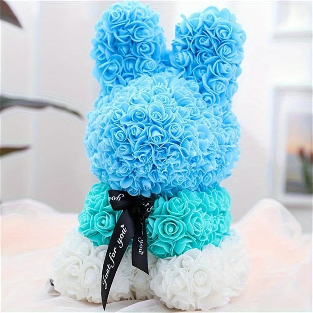 ADORABLE ROSE BUNNY - Une Peluche Éternelle en Fleurs pour des Moments Magiques !
