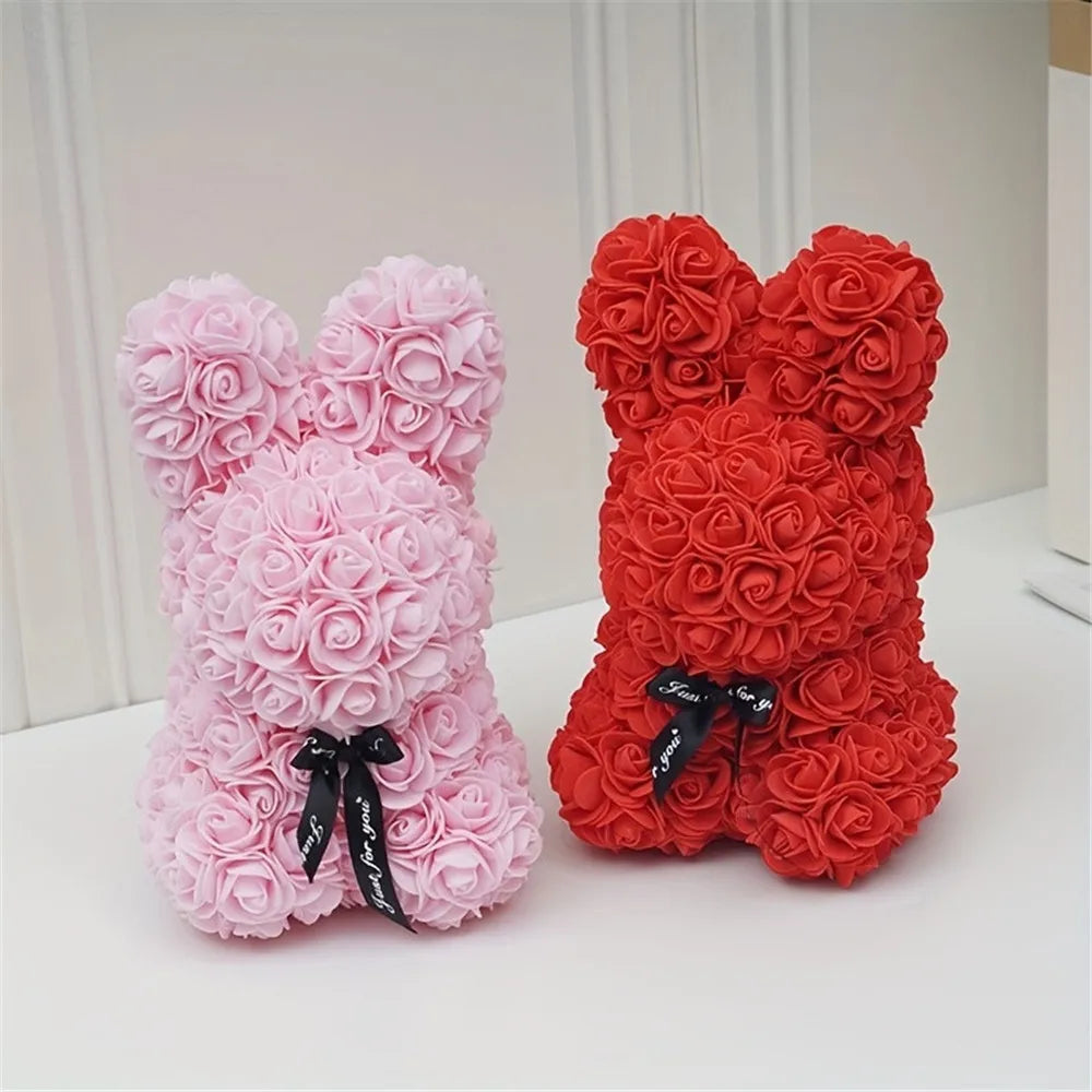 ADORABLE ROSE BUNNY - Une Peluche Éternelle en Fleurs pour des Moments Magiques !