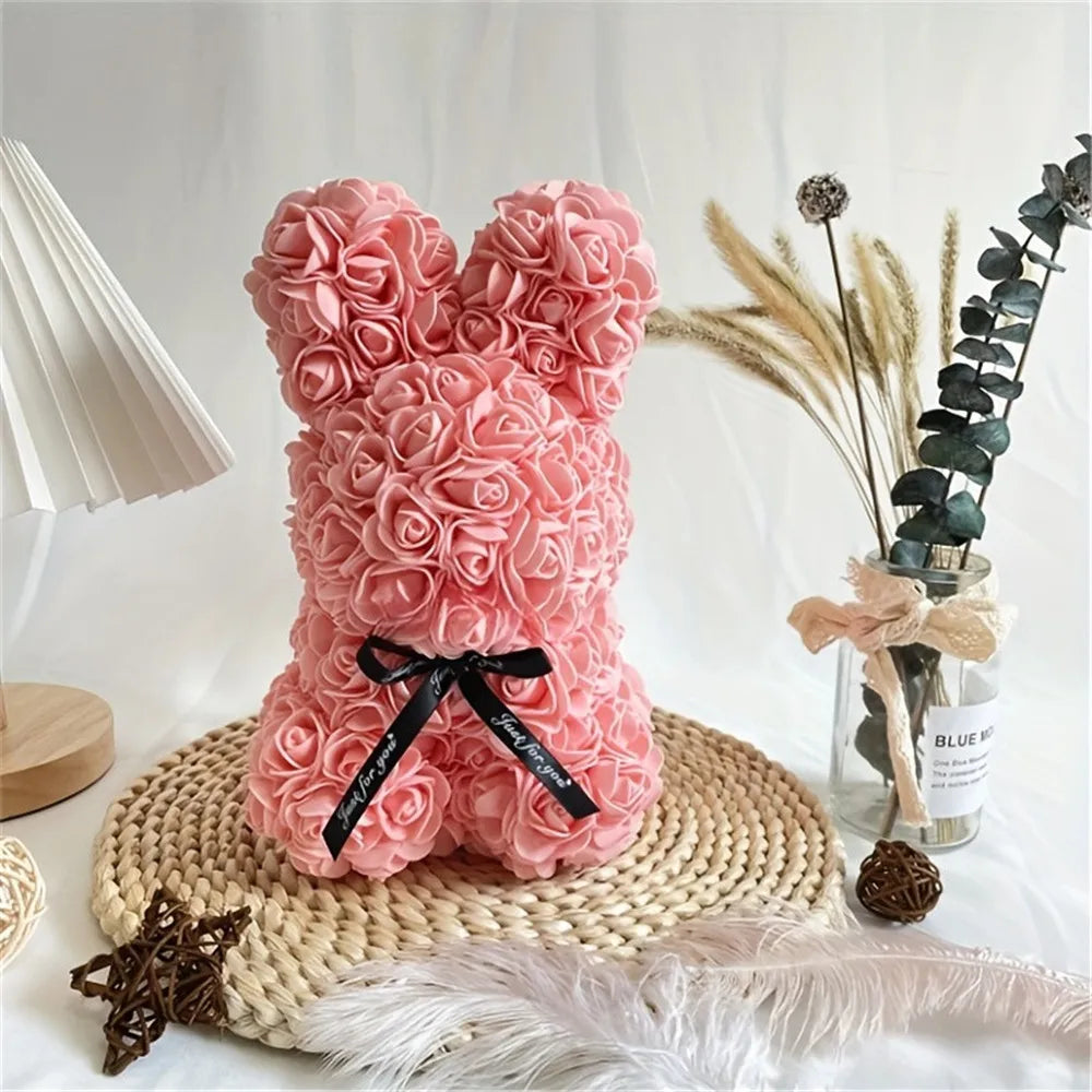 ADORABLE ROSE BUNNY - Une Peluche Éternelle en Fleurs pour des Moments Magiques !