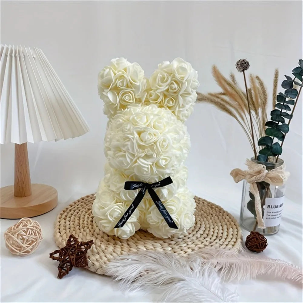 ADORABLE ROSE BUNNY - Une Peluche Éternelle en Fleurs pour des Moments Magiques !