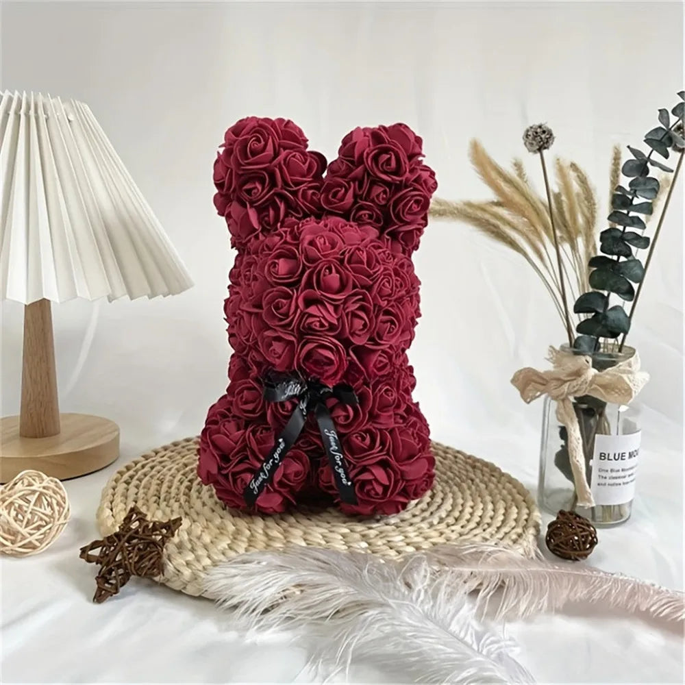 ADORABLE ROSE BUNNY - Une Peluche Éternelle en Fleurs pour des Moments Magiques !