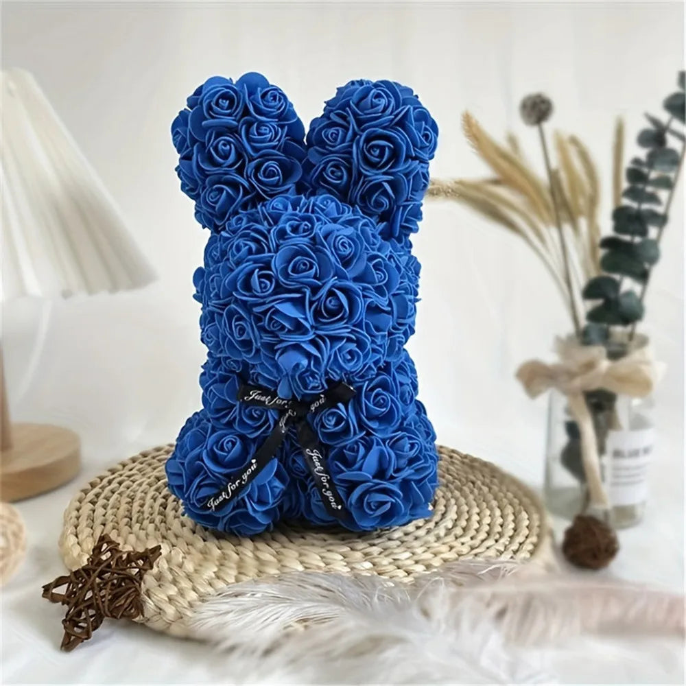 ADORABLE ROSE BUNNY - Une Peluche Éternelle en Fleurs pour des Moments Magiques !