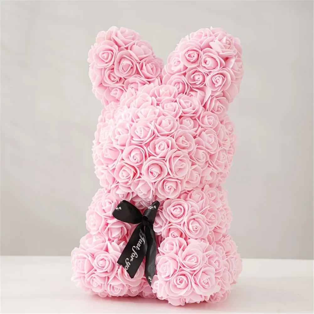 ADORABLE ROSE BUNNY - Une Peluche Éternelle en Fleurs pour des Moments Magiques !