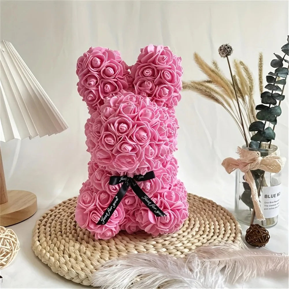 ADORABLE ROSE BUNNY - Une Peluche Éternelle en Fleurs pour des Moments Magiques !