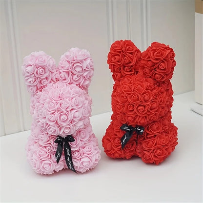 ADORABLE ROSE BUNNY - Une Peluche Éternelle en Fleurs pour des Moments Magiques !