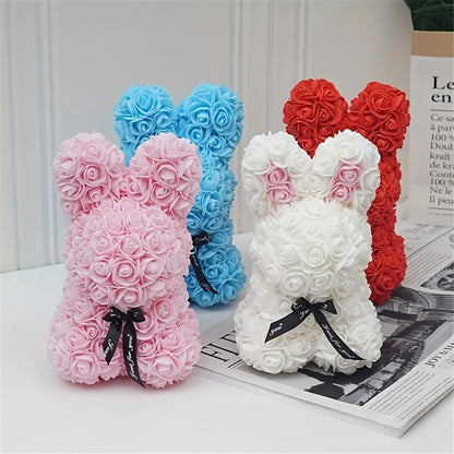 ADORABLE ROSE BUNNY - Une Peluche Éternelle en Fleurs pour des Moments Magiques !